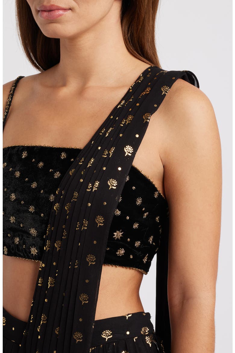 Farah Dhoti & Dupatta Set, Alternate, color, BLACK