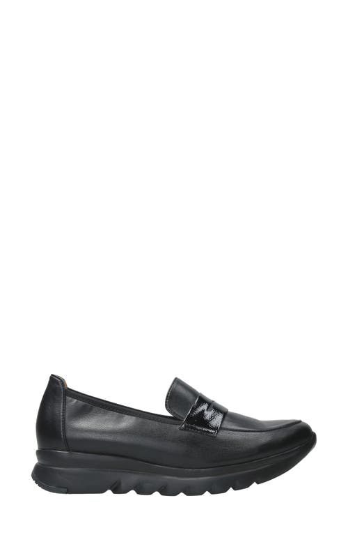 Wolky Snoafer Platform Wedge Penny Loafer In Black