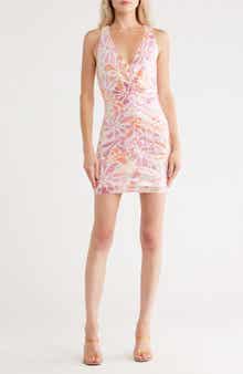 Hutch Ruched Front Sequin Minidress