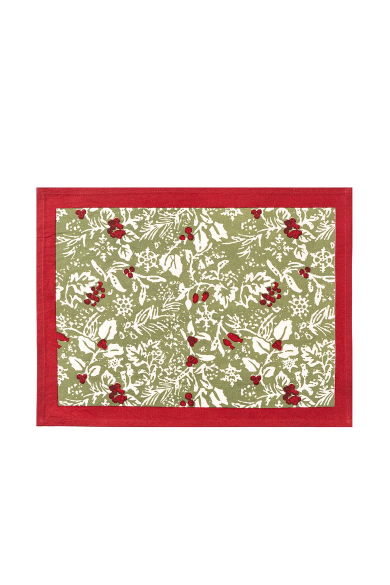Baies de houx Mats, Alternate, color, Red/Green 15" x 18"