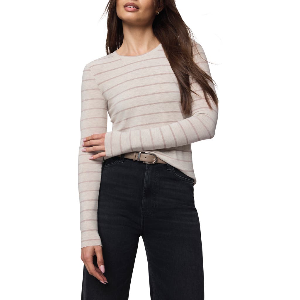 Splendid Stripe Long Sleeve Tee In Neutral