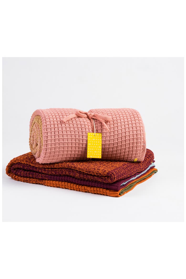 Sunrise Sunset Stripe Throw Blanket, Alternate, color, PINK/YELLOW