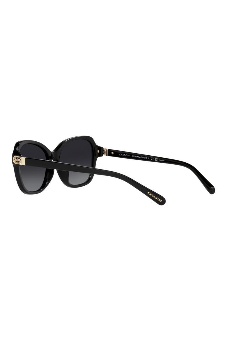 55mm Gradient Polarized Irregular Sunglasses, Alternate, color, BLACK