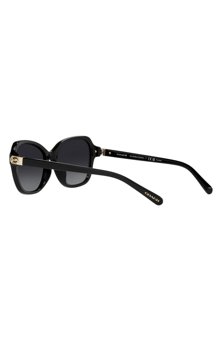 COACH 55mm Gradient Polarized Irregular Sunglasses, Alternate, color, 