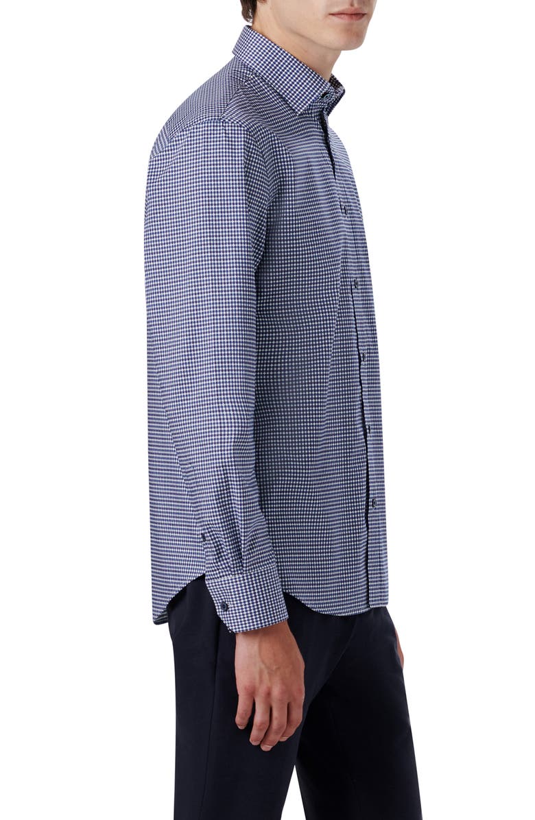 Bugatchi Karl Classic Fit Check Print Stretch Cotton Button-Up Shirt, Alternate, color, 