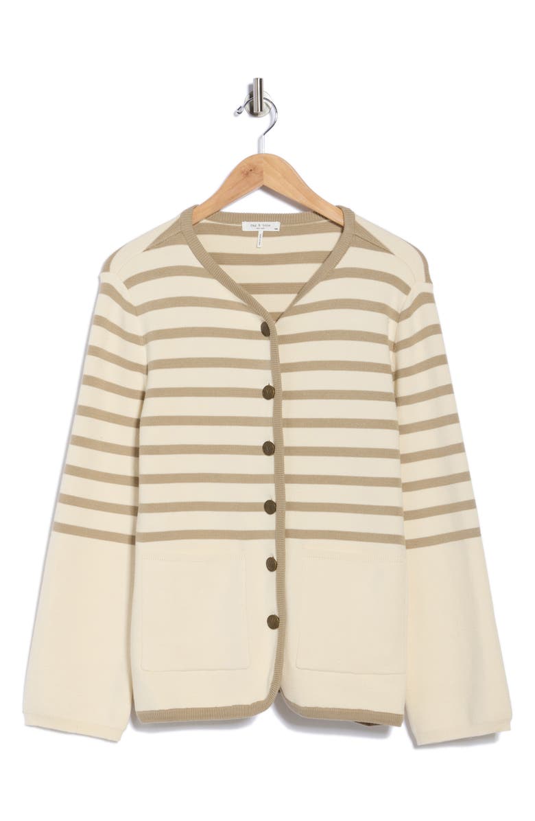rag & bone Dee Stripe Long Cardigan, Alternate, color, Tanst