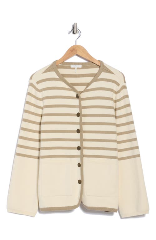 Rag & Bone Dee Stripe Long Cardigan In Neutral