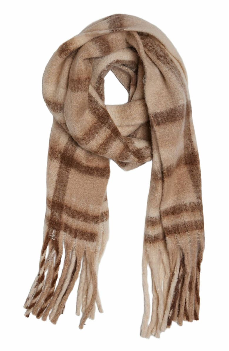 Hat Attack Cozy Plaid Scarf, Main, color, 