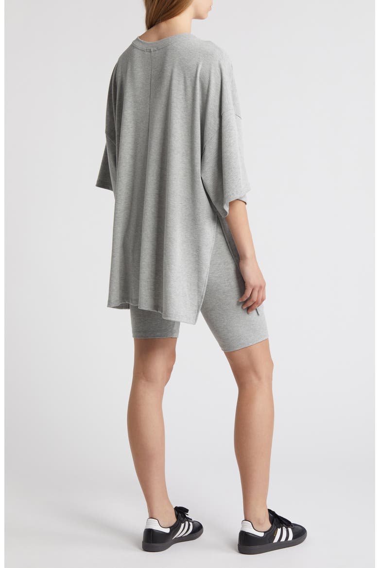 Malone Rib Oversize T-Shirt & Shorts, Alternate, color, HEATHER GREY