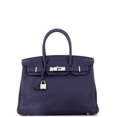 Birkin Handbag Verso Clemence with Palladium Hardware 30