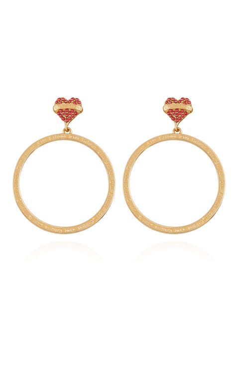 Heart and hoop statement earring