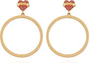 True Religion Heart and hoop statement earring
