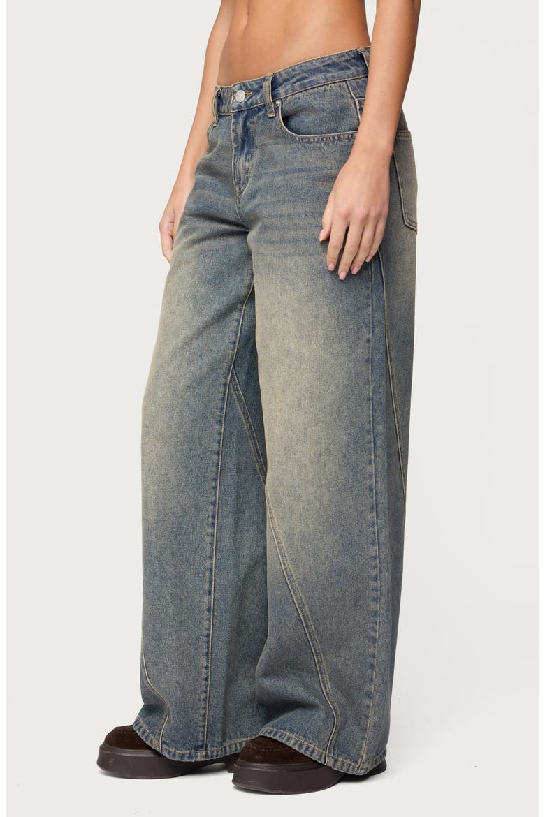 Washed Low Rise Baggy Wide Leg Jeans, Alternate, color, BLUE-VINTAGE-WASHED