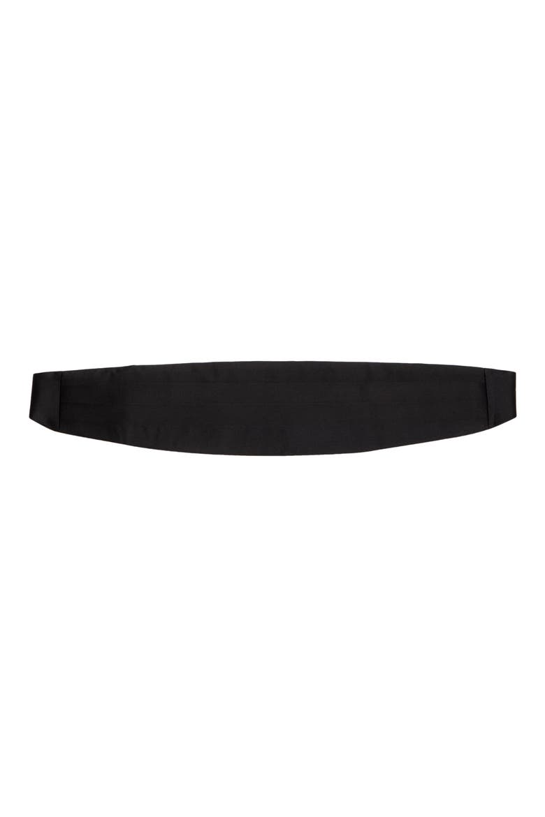 Pleated Silk Cummerbund, Main, color, BLACK