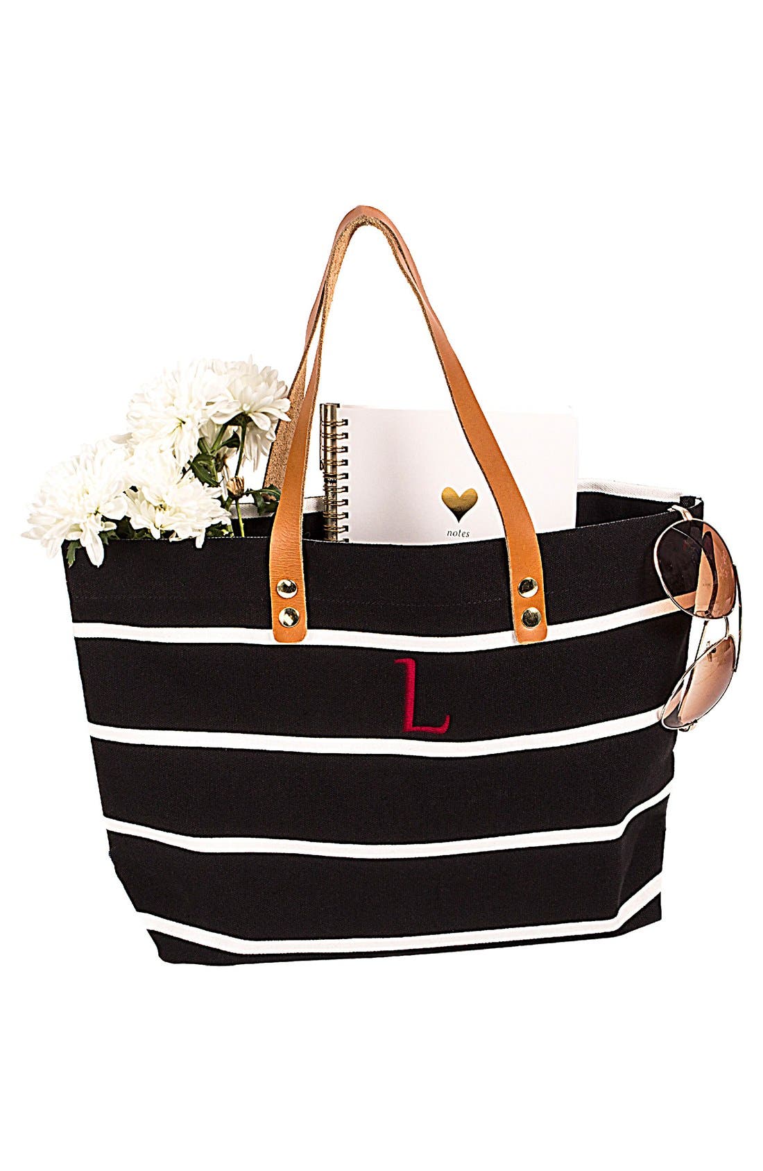 Cathy's Concepts Monogram Stripe Tote, Alternate, color, 