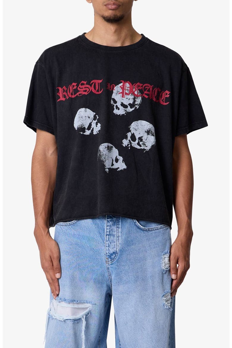 Rip Cotton Graphic T-Shirt, Main, color, WASHED BLACK