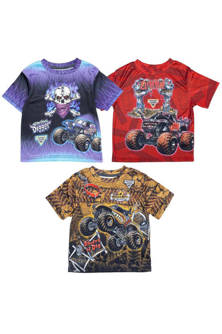 3-Pack T-Shirts, Main, color, Blue / Grey / Brown