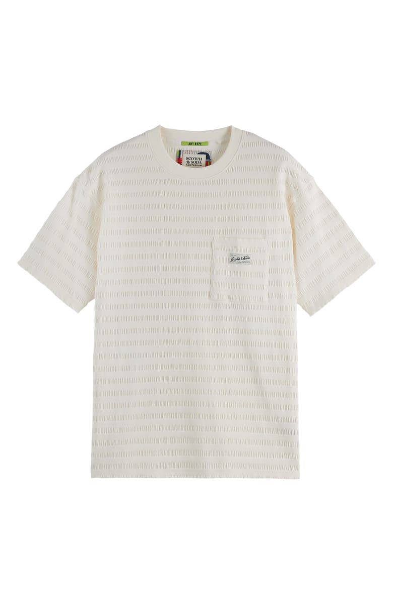 Scotch & Soda Texture Stripe T-Shirt, Alternate, color, Eggnog