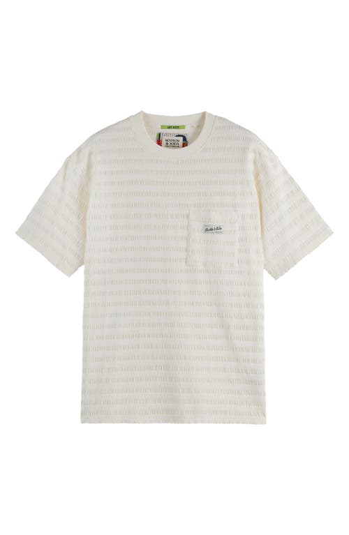 Scotch & Soda Relaxed Fit Tonal Stripe Pocket Tee In White