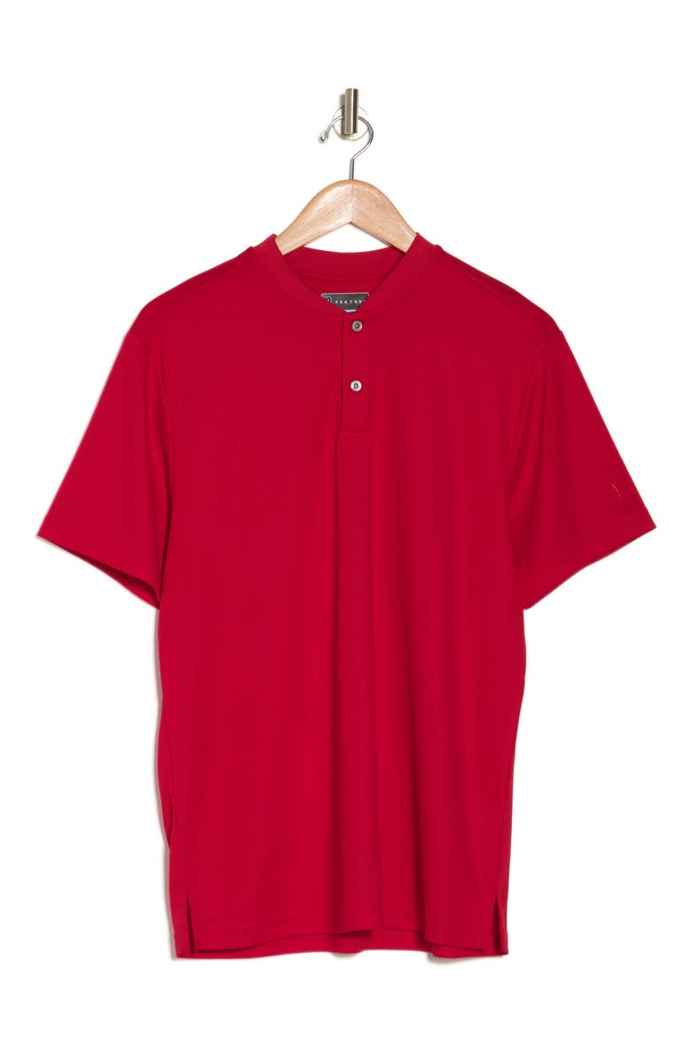 Short Sleeve Henley Shirt, Alternate, color, TANGO RED