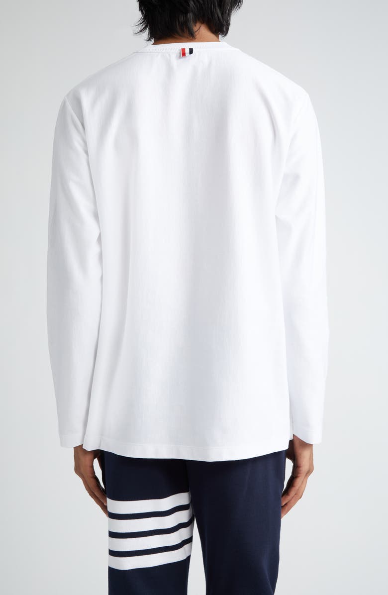 Thom Browne Oversize Long Sleeve Cotton T-Shirt, Alternate, color, 