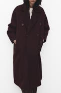 MANGO Picarol Double Breasted Wool Blend Coat