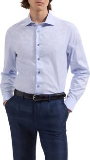 Bugatchi Axel Shaped Fit Floral Jacquard Button-Up Shirt