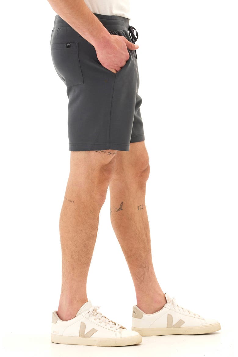 Garrett Peached Drawstring Shorts, Alternate, color, CARBON