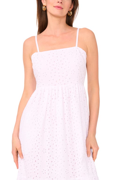 Cece Eyelet Cotton Midi Sundress In White