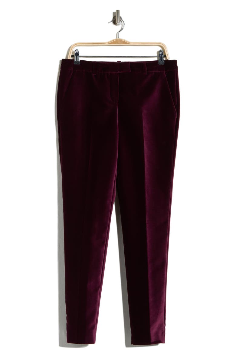 Slim Fit Velvet Pants, Alternate, color, PLUM