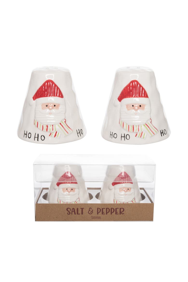 Jolly Santa Ceramic Salt and Pepper Shaker Set, Main, color, Multicolored