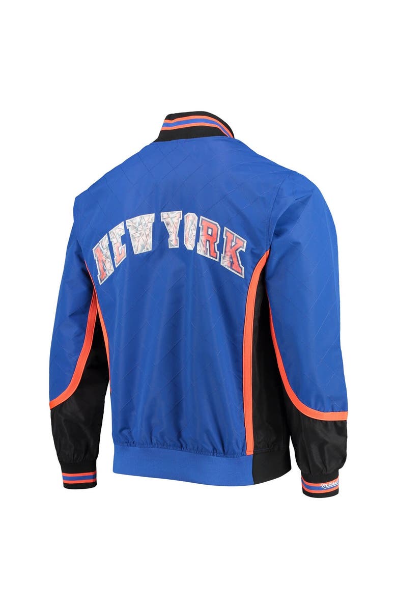 Mitchell & Ness Men's New York Knicks Blue Mitchell & Ness Hardwood Classics 75th Anniversary Authentic Warmup Full-Snap Jacket, Alternate, color, 