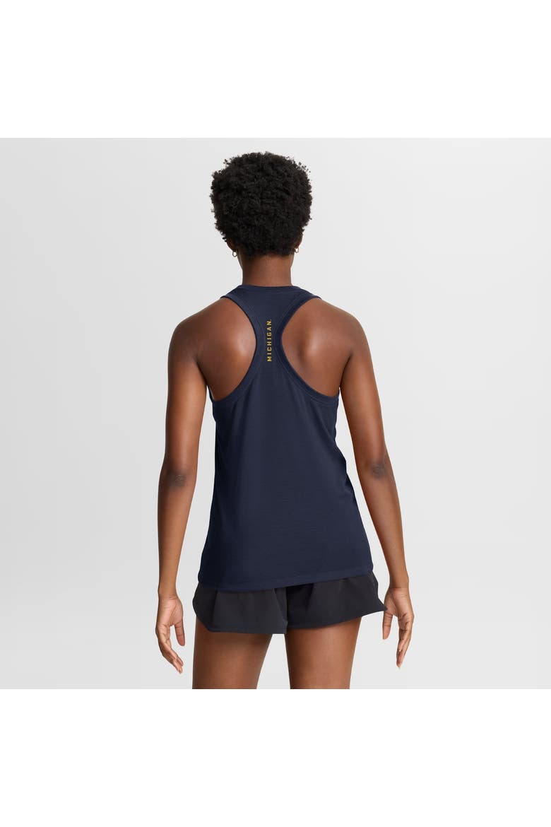 Women's Jordan Brand  Maize/Navy Michigan Wolverines Tri-Blend Dri-FIT Racerback Tank Top, Alternate, color, Maize