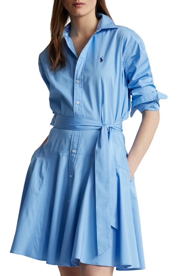 Tie Belt Shirtdress, Alternate, color, ASTOR BLUE