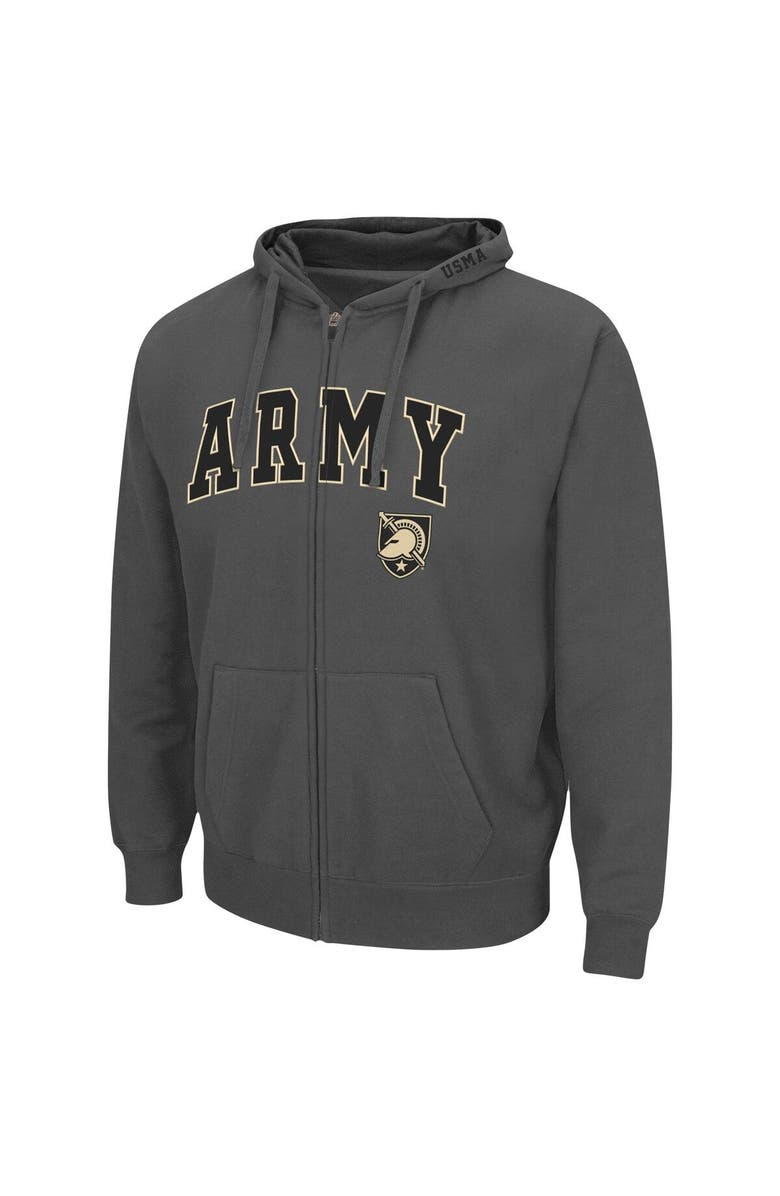 COLOSSEUM Men's Colosseum Charcoal Army Black Knights Arch & Logo 3.0 Full-Zip Hoodie, Alternate, color, Charcoal