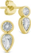 Sterling Forever Helen Teardrop Duo Stud Earrings