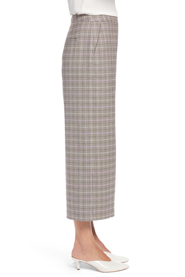 Plaid Wide Leg Crop Pants, Alternate, color, BROWN- PURPLE CHECK