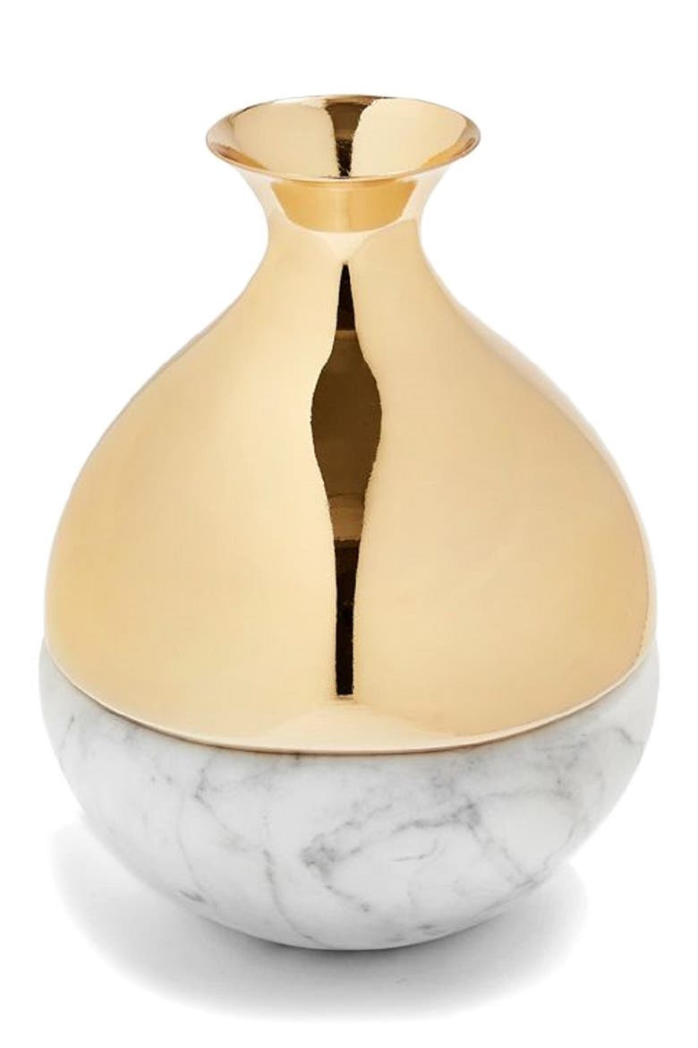 Dual Bud Vase, Main, color, CARRARA GOLD