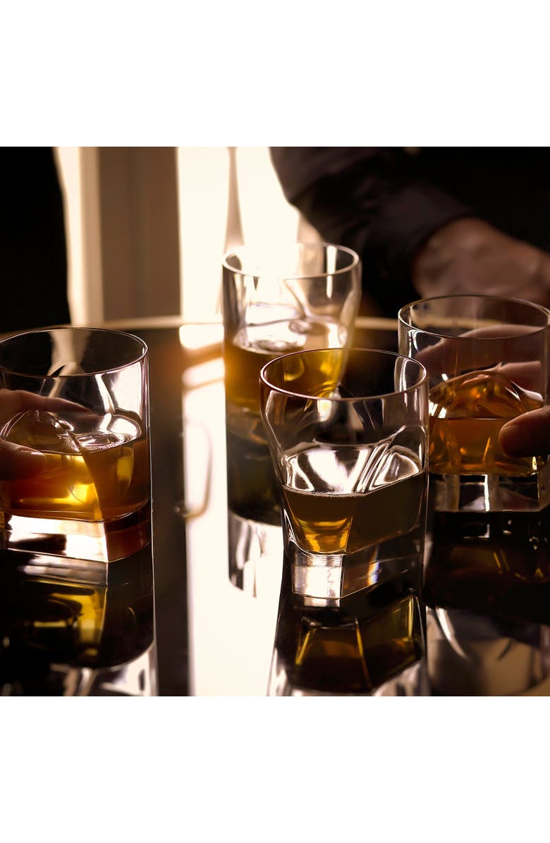 Arnolfo Di Cambio Double Old Fashion Glass Conversazione Set Of 4, Alternate, color, Clear Crystal