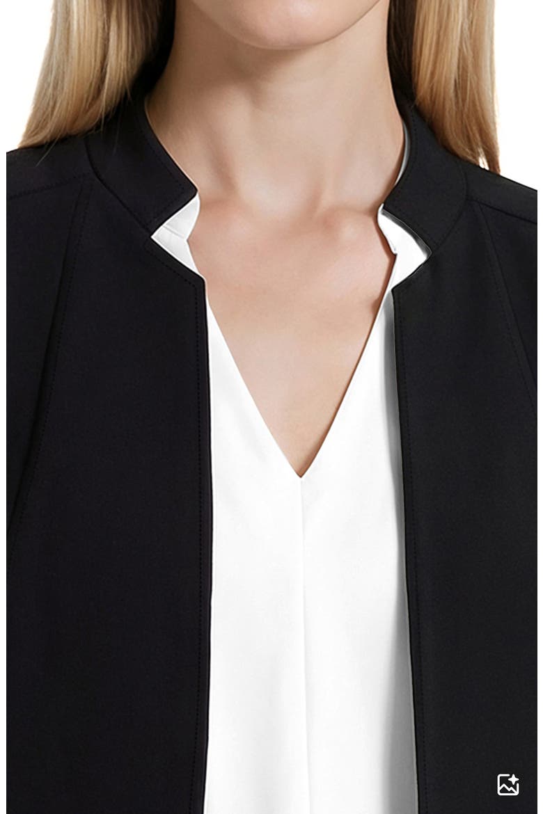 Crepe Open Front Jacket, Alternate, color, ANNE BLK