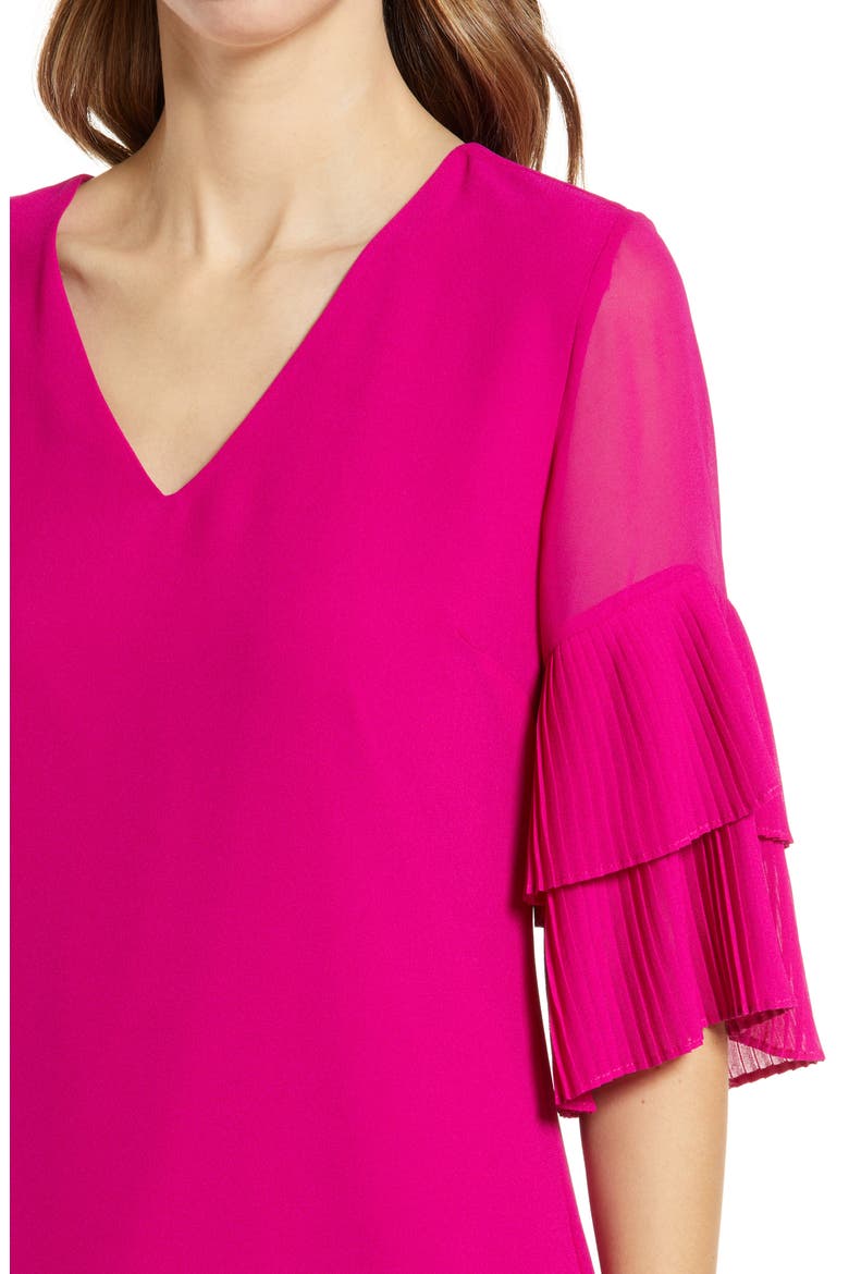 Tiered Sleeve Shift Dress, Alternate, color, DARK PINK