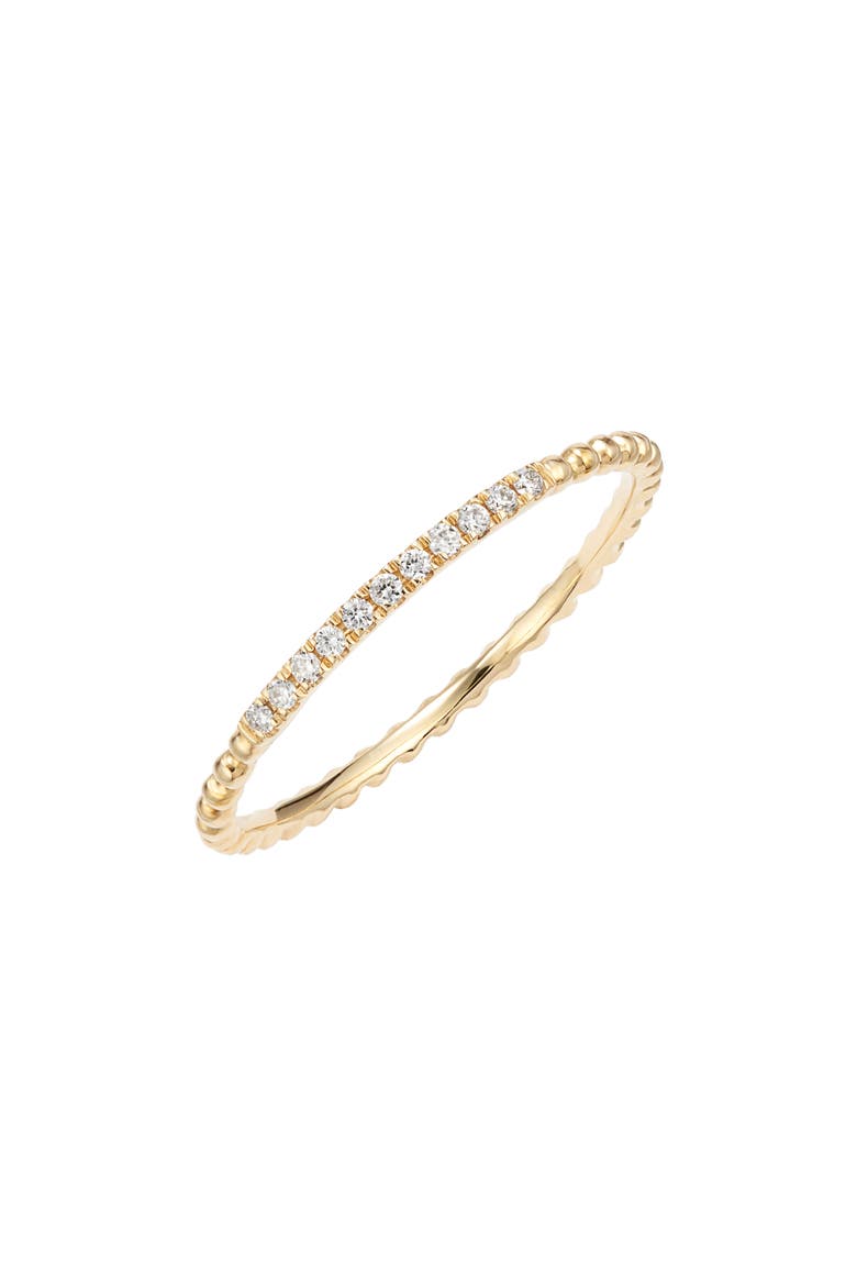 Diamond & 18K Gold Bead Stacking Ring, Main, color, 18K YELLOW GOLD