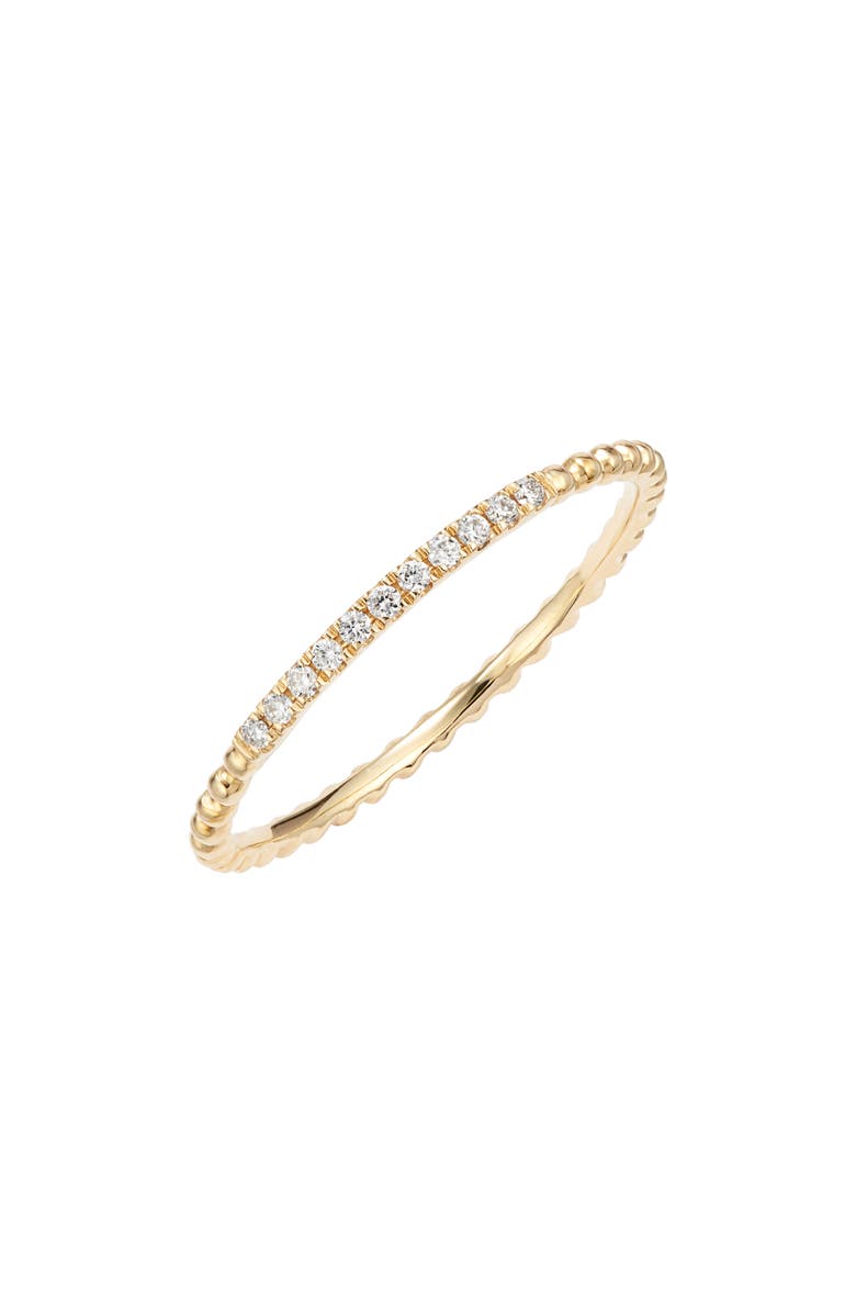 Bony Levy Diamond & 18K Gold Bead Stacking Ring, Main, color, 18K Yellow Gold