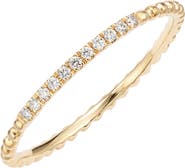 Bony Levy Diamond & 18K Gold Bead Stacking Ring