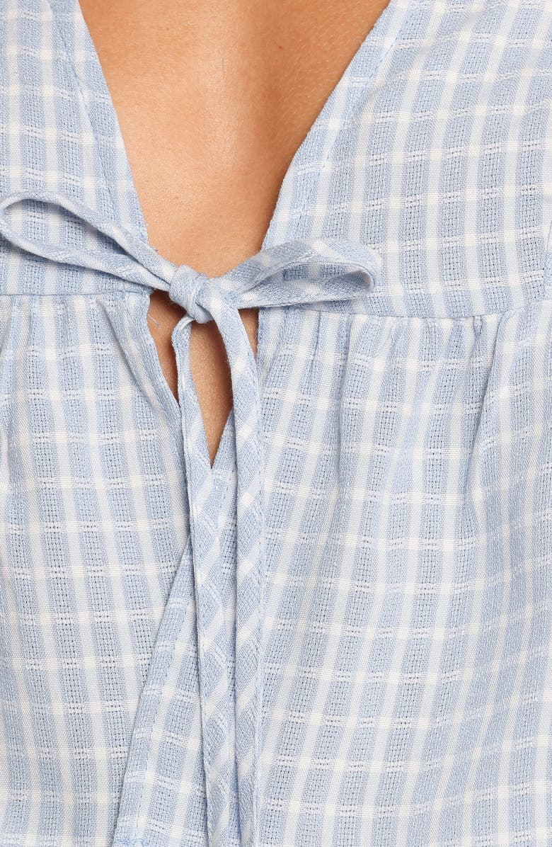 Petal & Pup Sundara Tie Front Peplum Top, Alternate, color, Blue