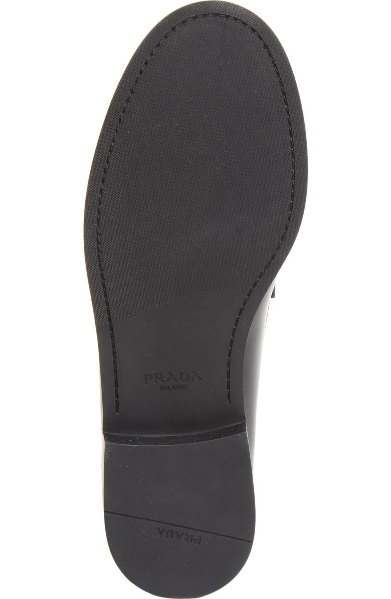 Prada Ruched Toe Penny Loafer, Alternate, color, Nero