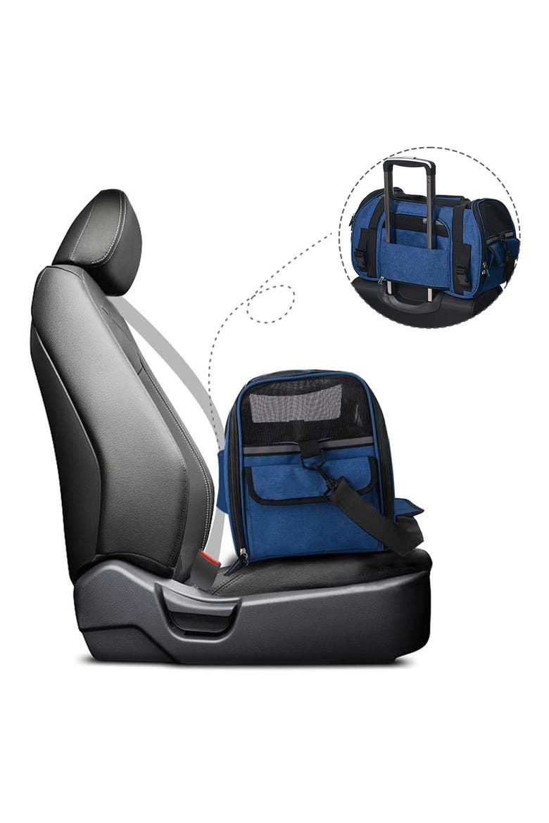 GOOPAWS Soft Sided Pet Cat Carrier Perfect for Travel, Alternate, color, NAVY BLUE