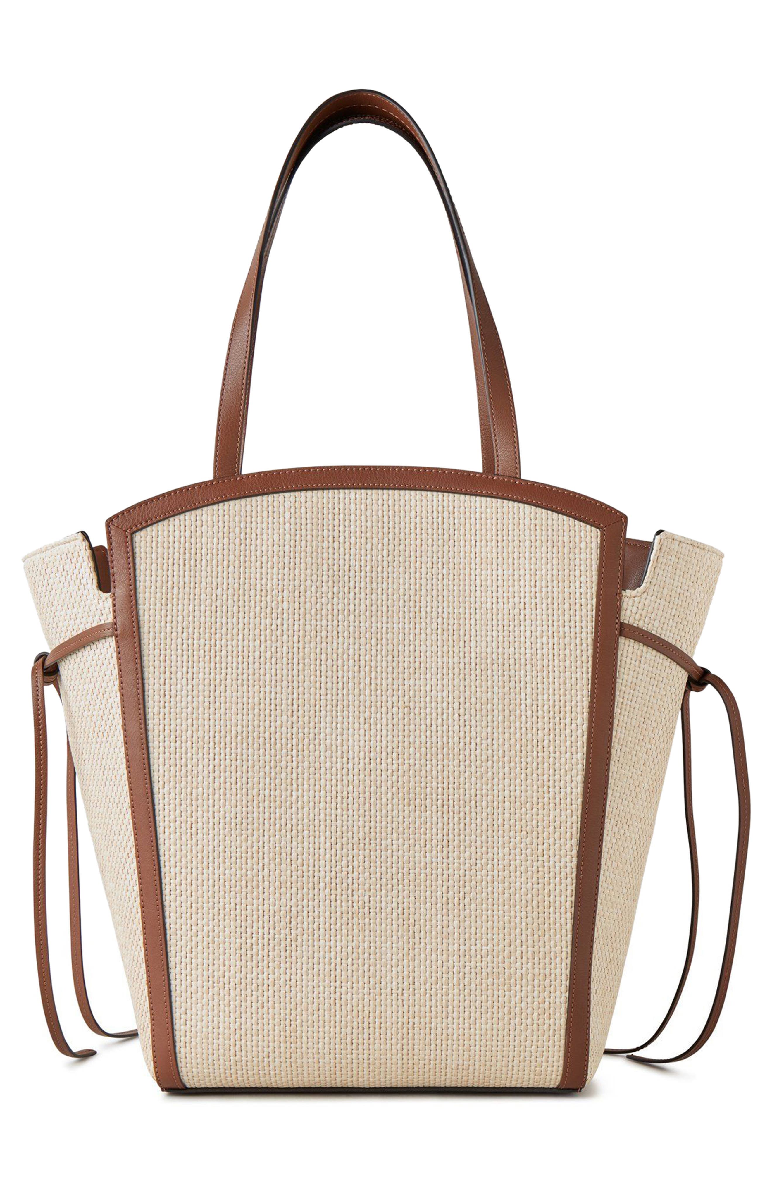 Mulberry Clovelly Raffia Tote, Alternate, color, Ecru-Bright Oak