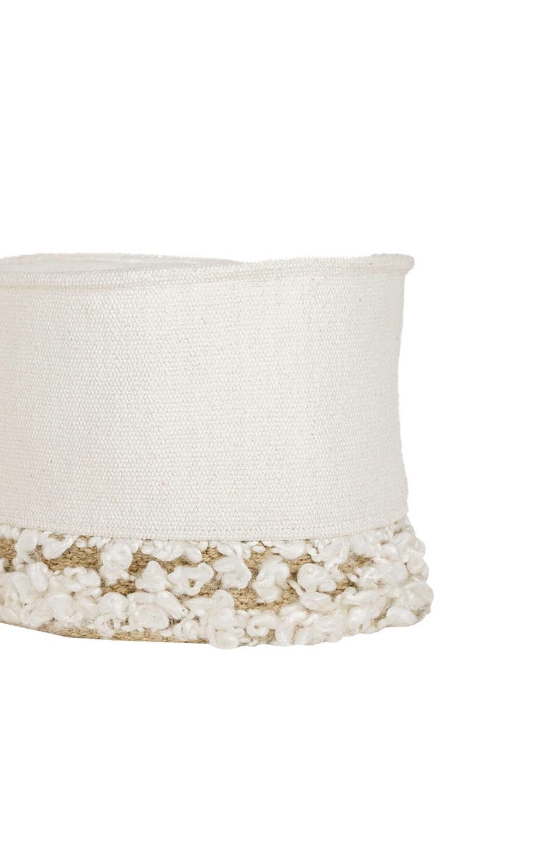 Foreside Home and Garden Set of 2 Hand Woven Boucle Bins White, Alternate, color, White