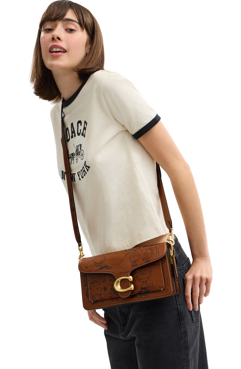 COACH x Peanuts Tabby 26 Newspaper Print Shoulder Bag, Alternate, color,